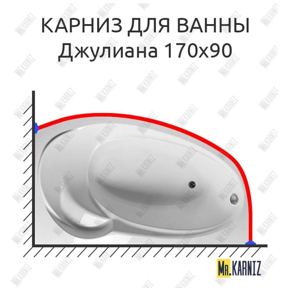 Карниз для ванны Aquavita Джулиана 170х90 Усиленный 20 мм MrKARNIZ Карниз для ванны Aquavita Джулиана 170х90 Усиленный 20 мм MrKARNIZ