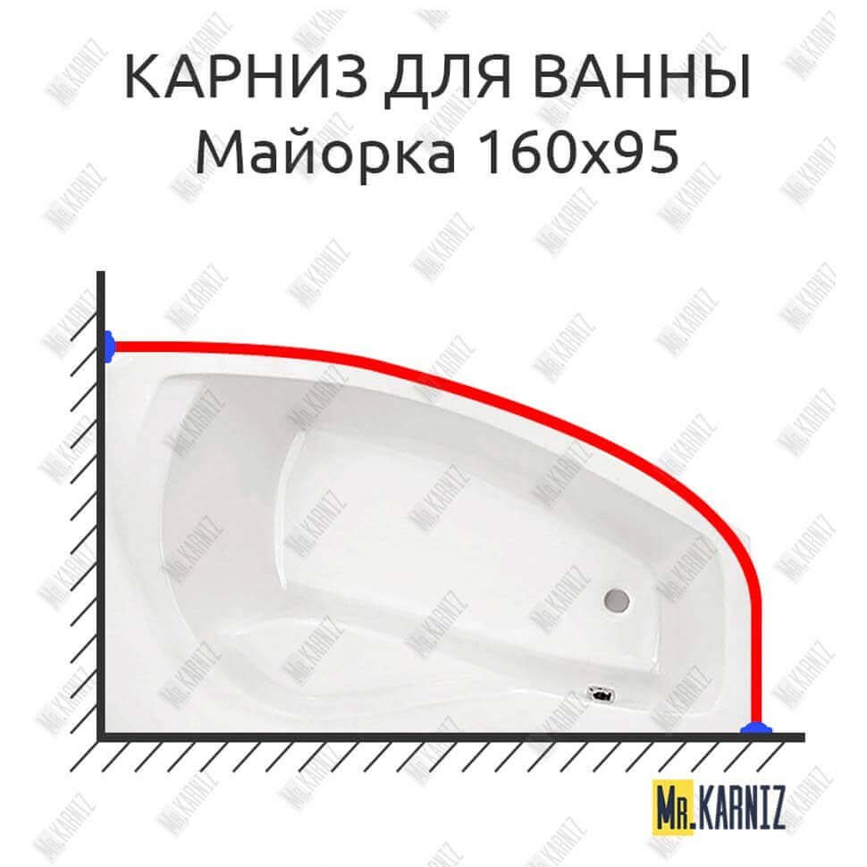 Карниз для ванны Santek Майорка 160х95 Усиленный 20 мм MrKARNIZ Карниз для ванны Santek Майорка 160х95 Усиленный 20 мм MrKARNIZ